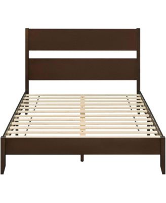 Queen Bed Frame with Headboard and Solid Wood Legs 12 Slats
