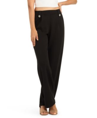 Women's Lightweight Scuba High-Waist Wide-Leg Pants