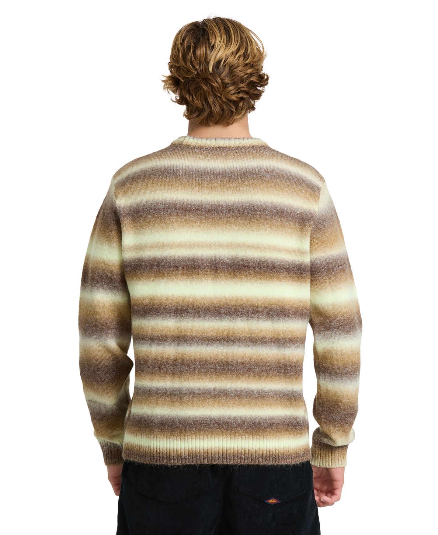 Мужской свитер Quiksilver Gradient Stripe Crewneck, цвет: Тёмный земляной — фото 4
