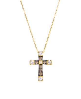 Chocolate Diamond Cross Pendant (0.98 ct. t.w.) in 14k Yellow Gold