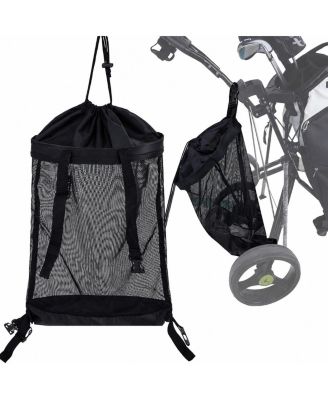 Universal Golf Push Cart Storage Bag Large Capacity Mesh Organizer Heavy Duty Straps