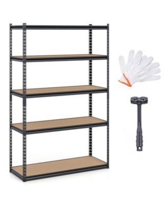 60 Inch 5-Tier Metal and MDF Adjustable Boltless Garage Shelving Unit