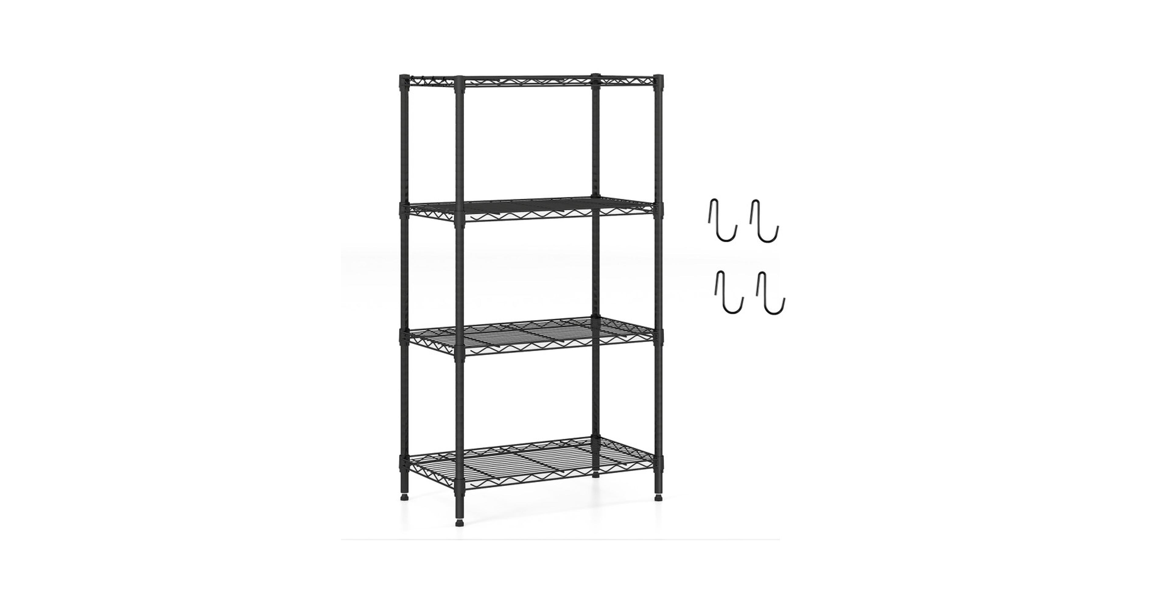 Gouun 42.5 Inch 4-Tier Set of 2 Metal Adjustable V-Shaped Wire Shelving Units