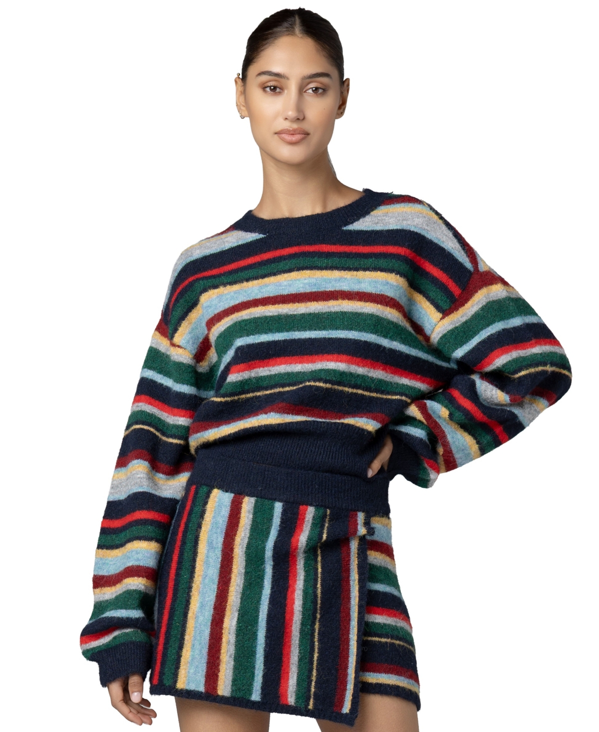 Blank Nyc Women's Change of Scenery Striped Cropped Sweater - Change Of Scenery