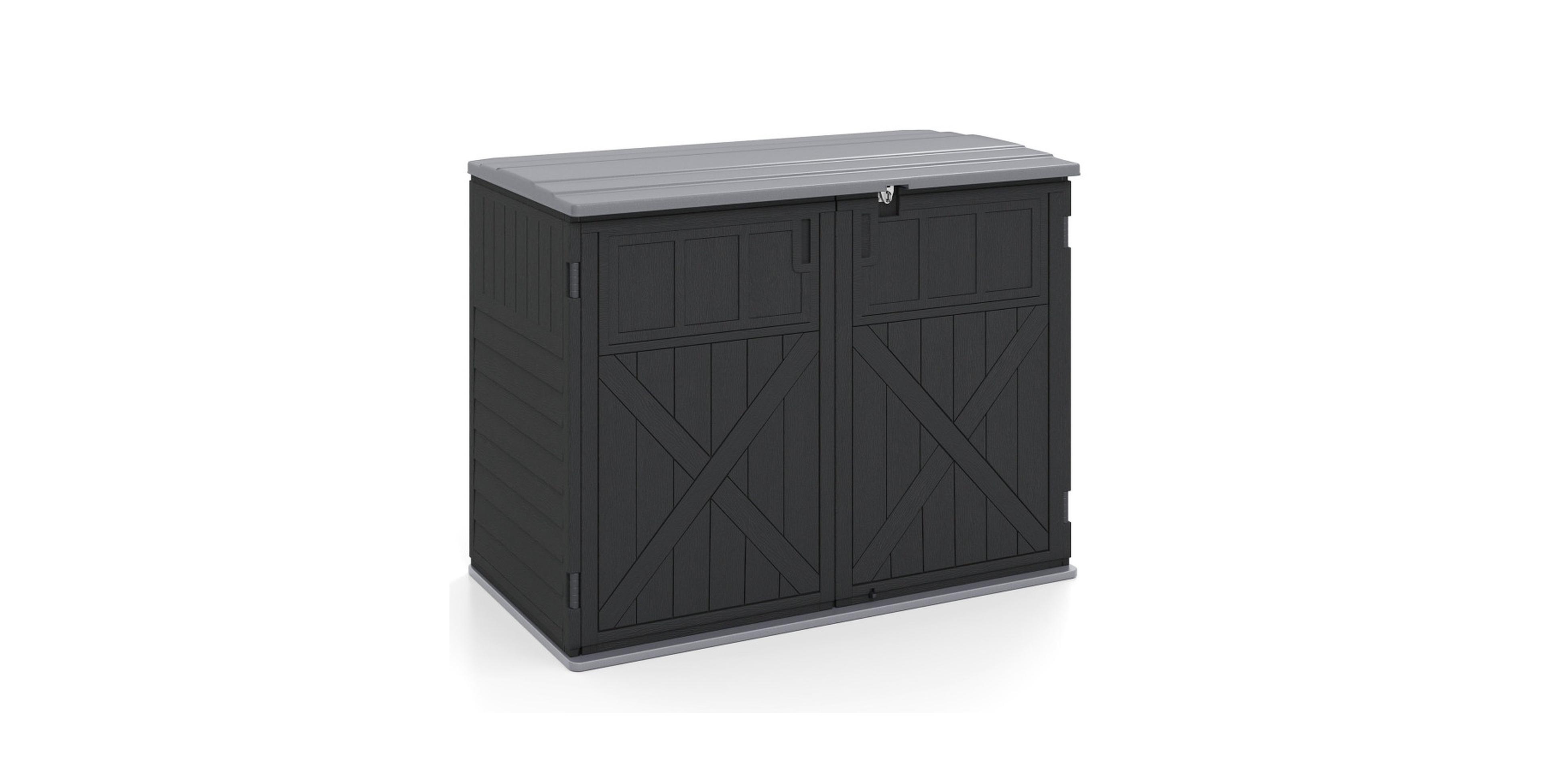 Gouun 20 Cu Ft Horizontal Resin Storage Shed with 3-Position Adjustable Shelf