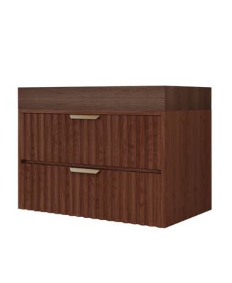 29.9 Inch Floating Bathroom Vanity, Plywood Cabinet, Sintered Stone Top with Ceramic Undermount Sink