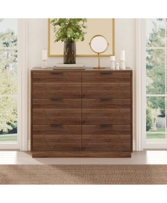 Modern 6-Drawer Geometric Dresser and Storage Cabinet