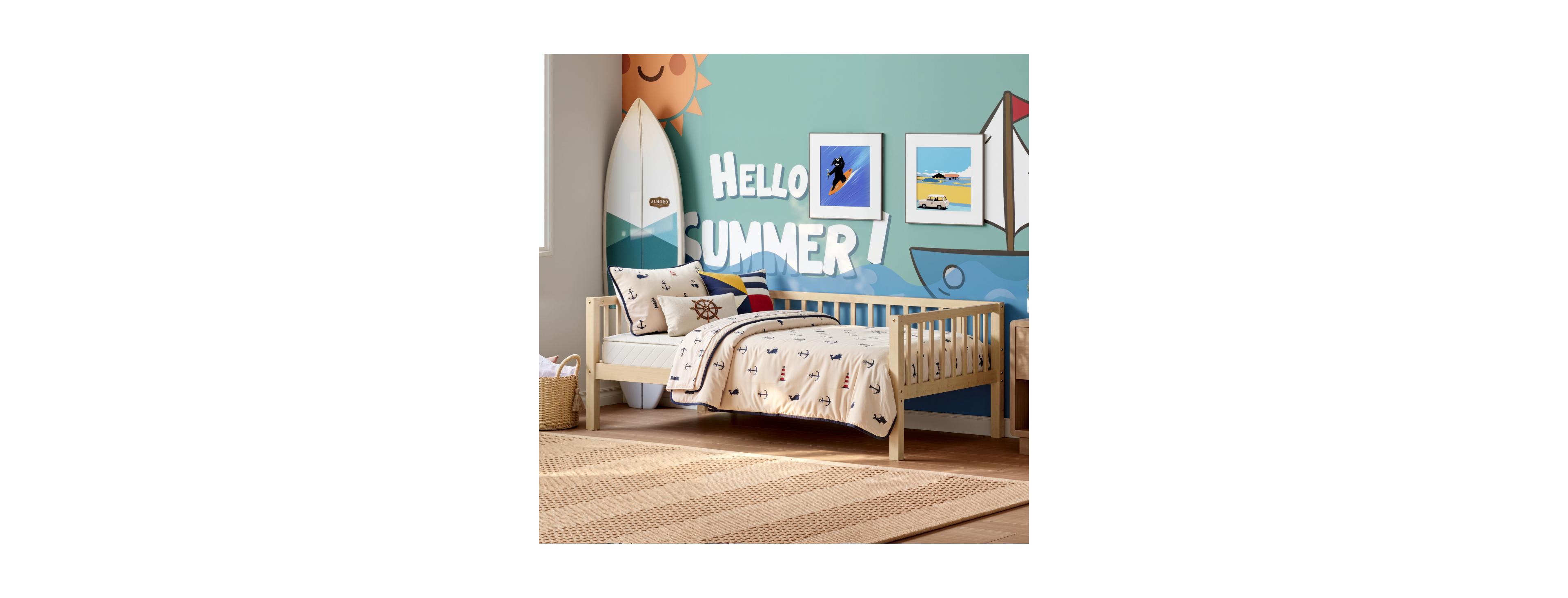 Streamdale Furniture Twin Size Wood Daybed with Slat Guardrail