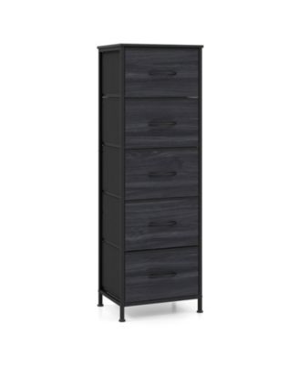 5-Drawer Tall Storage Tower Dresser with Non-Woven Fabric Bins