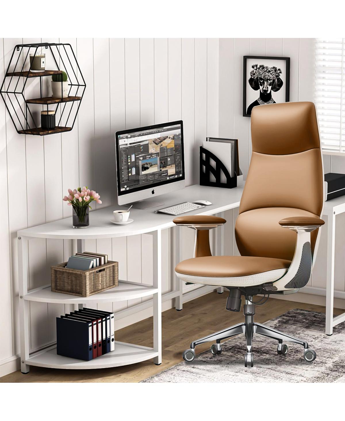 Streamdale Furniture Ergonomic Genuine Leather Executive Office Chair with 400lb Capacity
