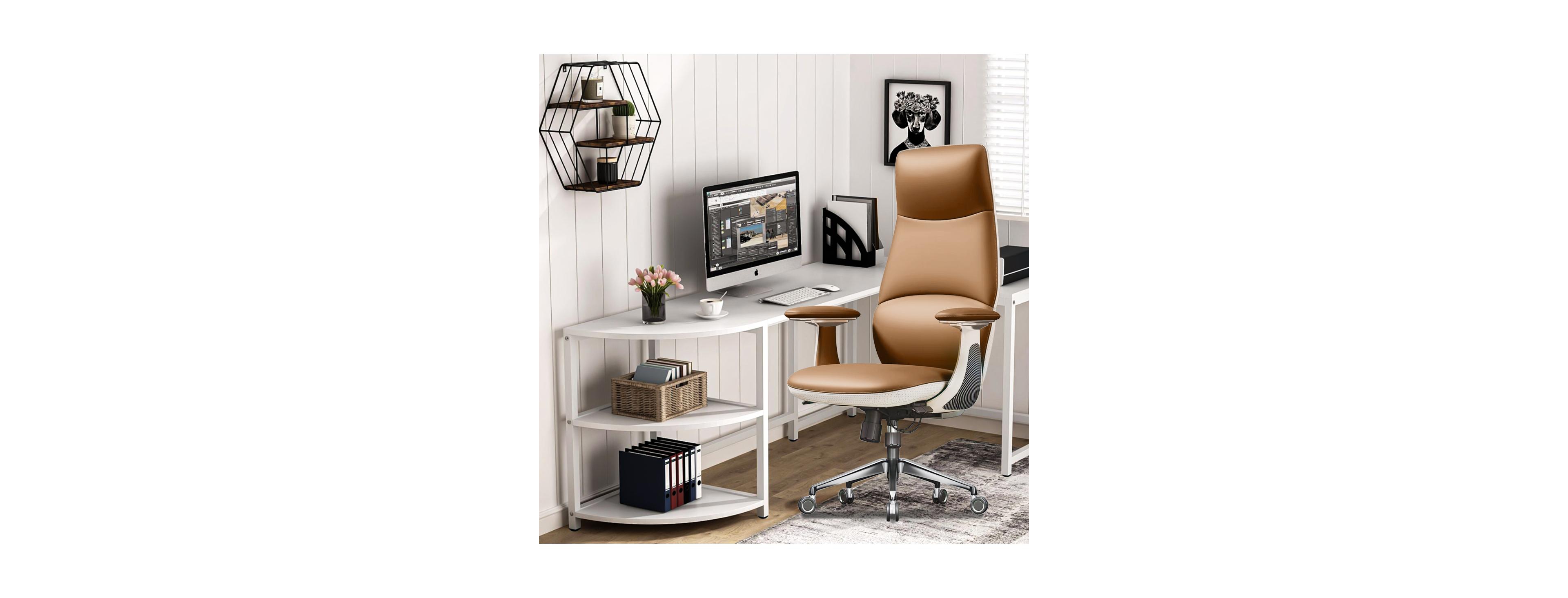 Streamdale Furniture Ergonomic Genuine Leather Executive Office Chair with 400lb Capacity