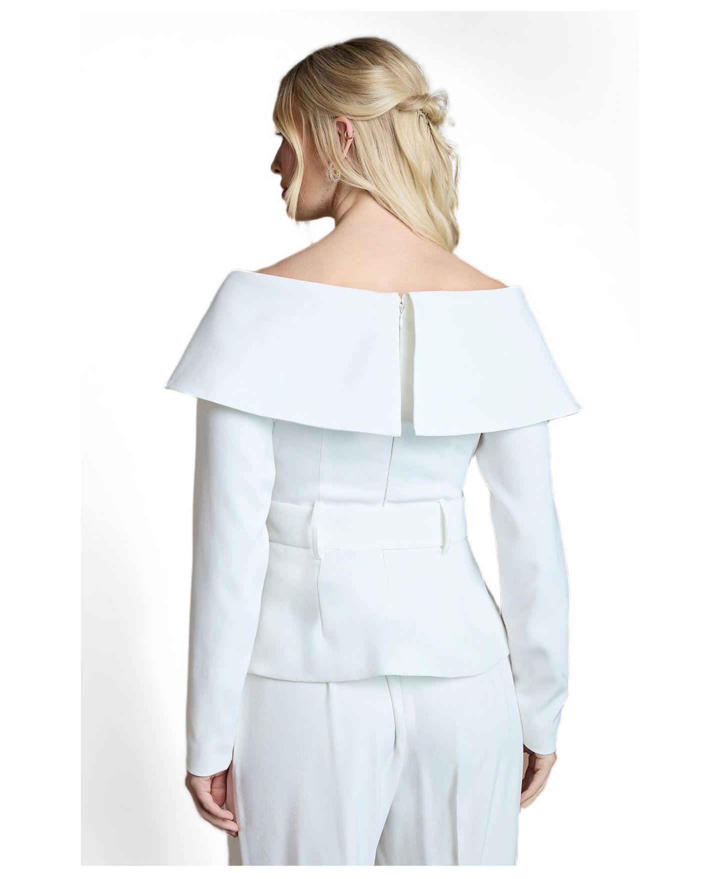 Женский топ Coast Off-the-Shoulder Long-Sleeve Belted, цвет: Слоновая кость — фото 3