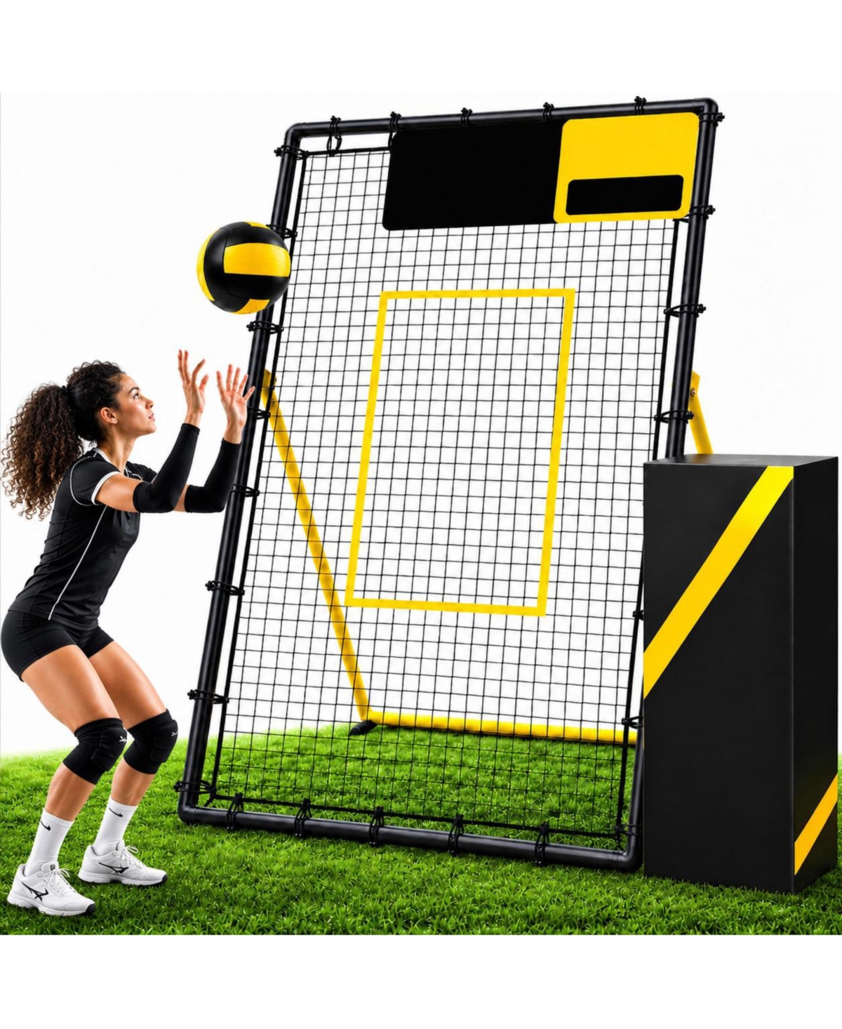 Peneyon Adjustable Volleyball Rebounder Net Angle Customization Portable Training Equipment With Travel Bag