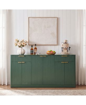 67" Fluted 6-Door 2-Drawer Modern Buffet Sideboard