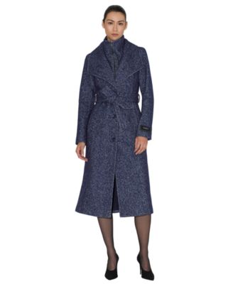 Women's Ilana-H Herringbone-Wool-Blend Belted Coat
