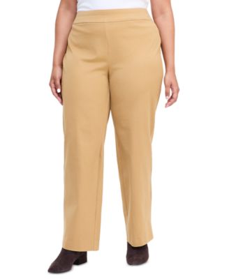 Plus Size Incredible Stretch Straight-Leg High-Rise Pull-On Pants