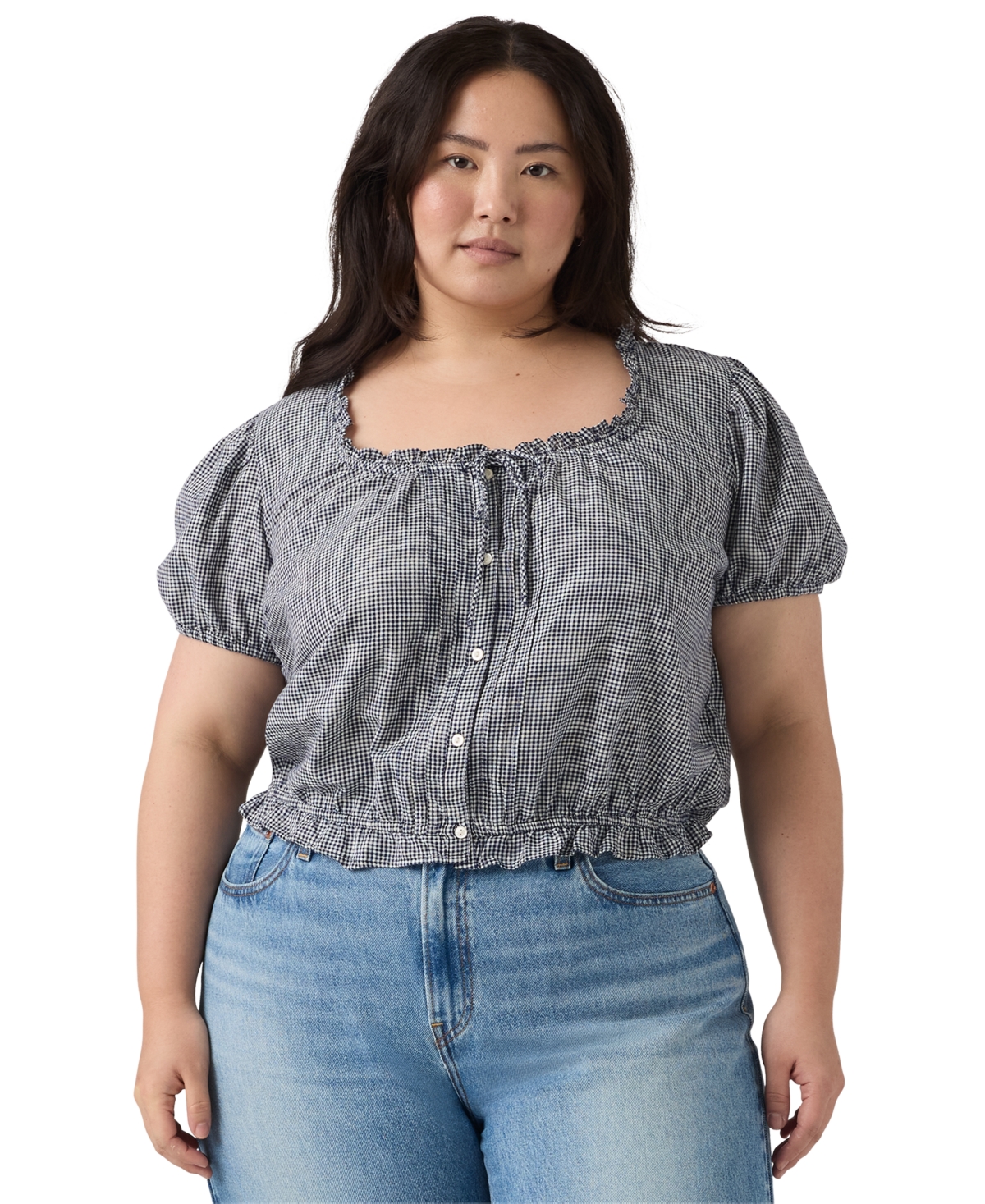 Levi's Plus Chiara Front Button Short-Sleeve Blouse