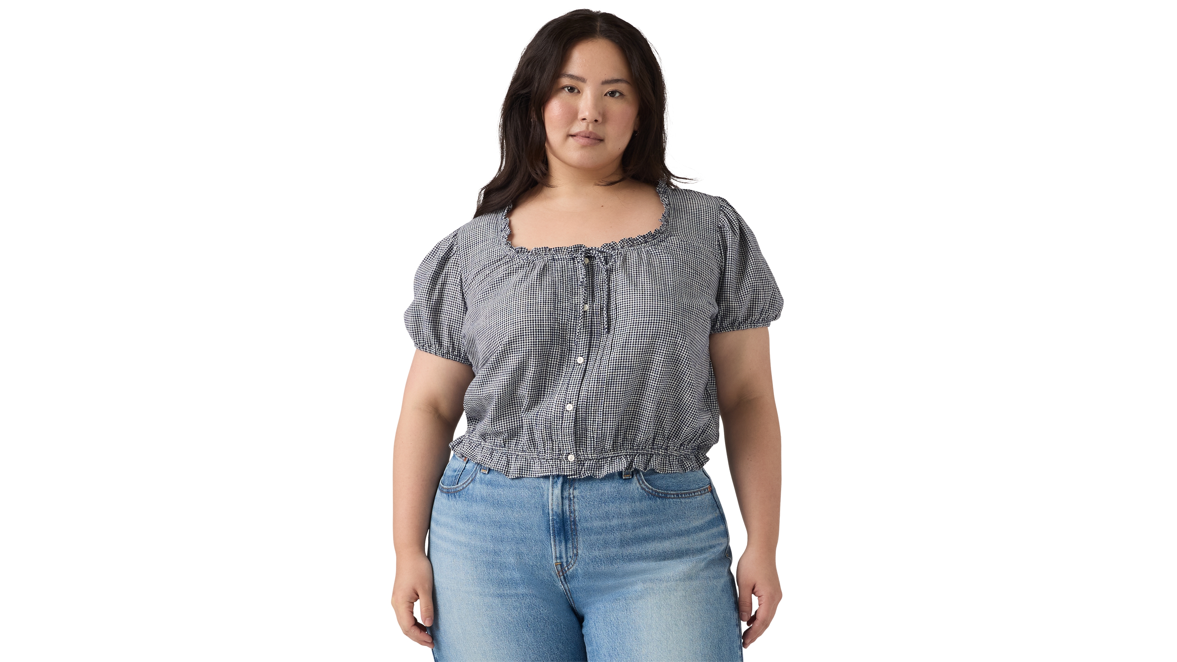 Levi's Plus Chiara Front Button Short-Sleeve Blouse
