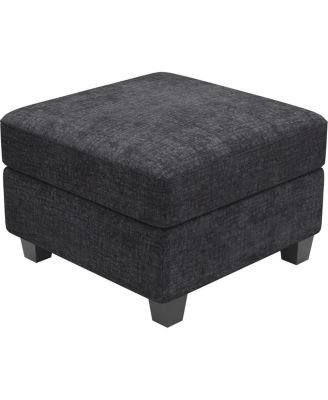 26 Inch Chenille Ottoman With Storage