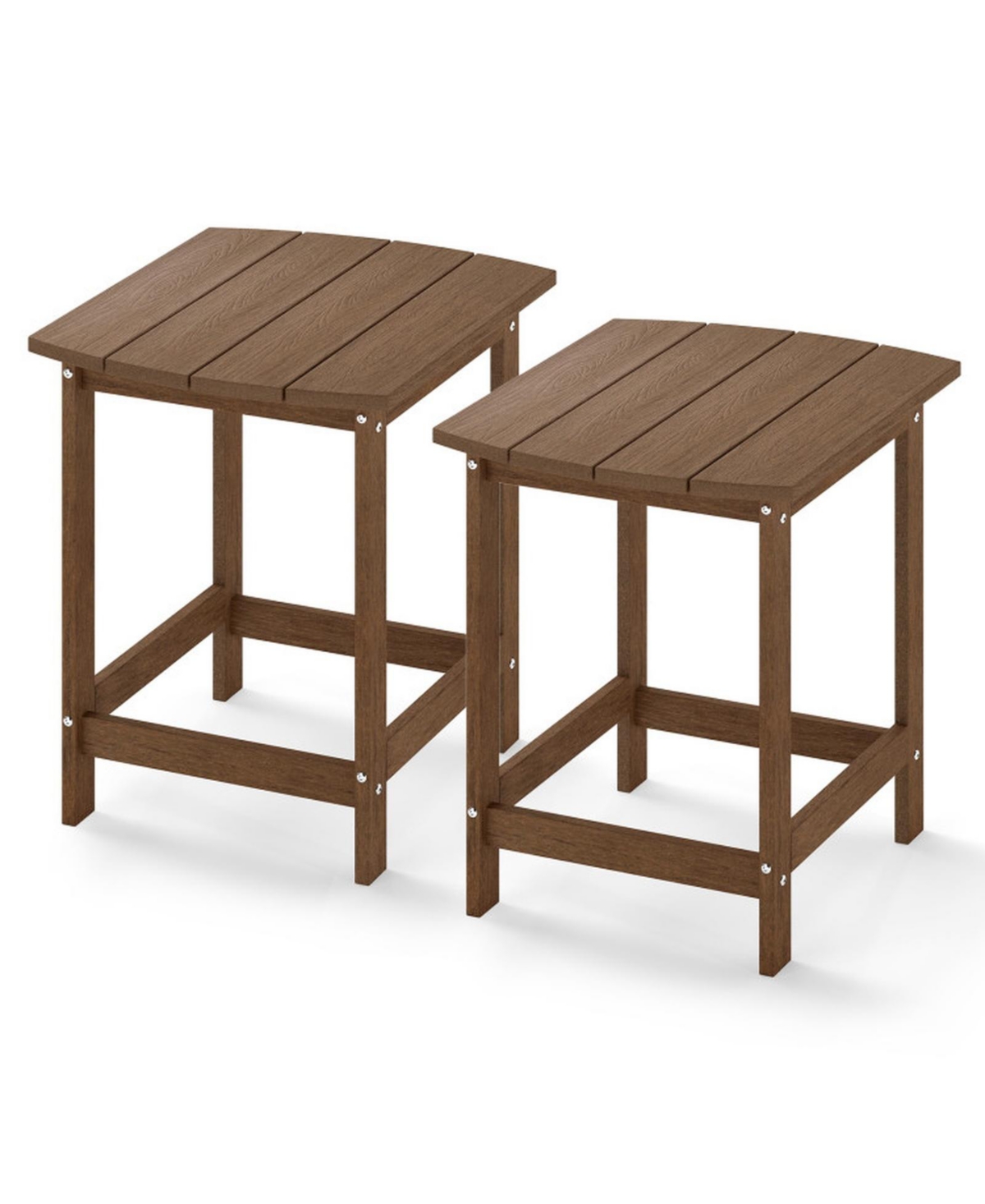 Gouun 18 Inch Set of 2 Hdpe Weather-Resistant Adirondack Outdoor Side Tables