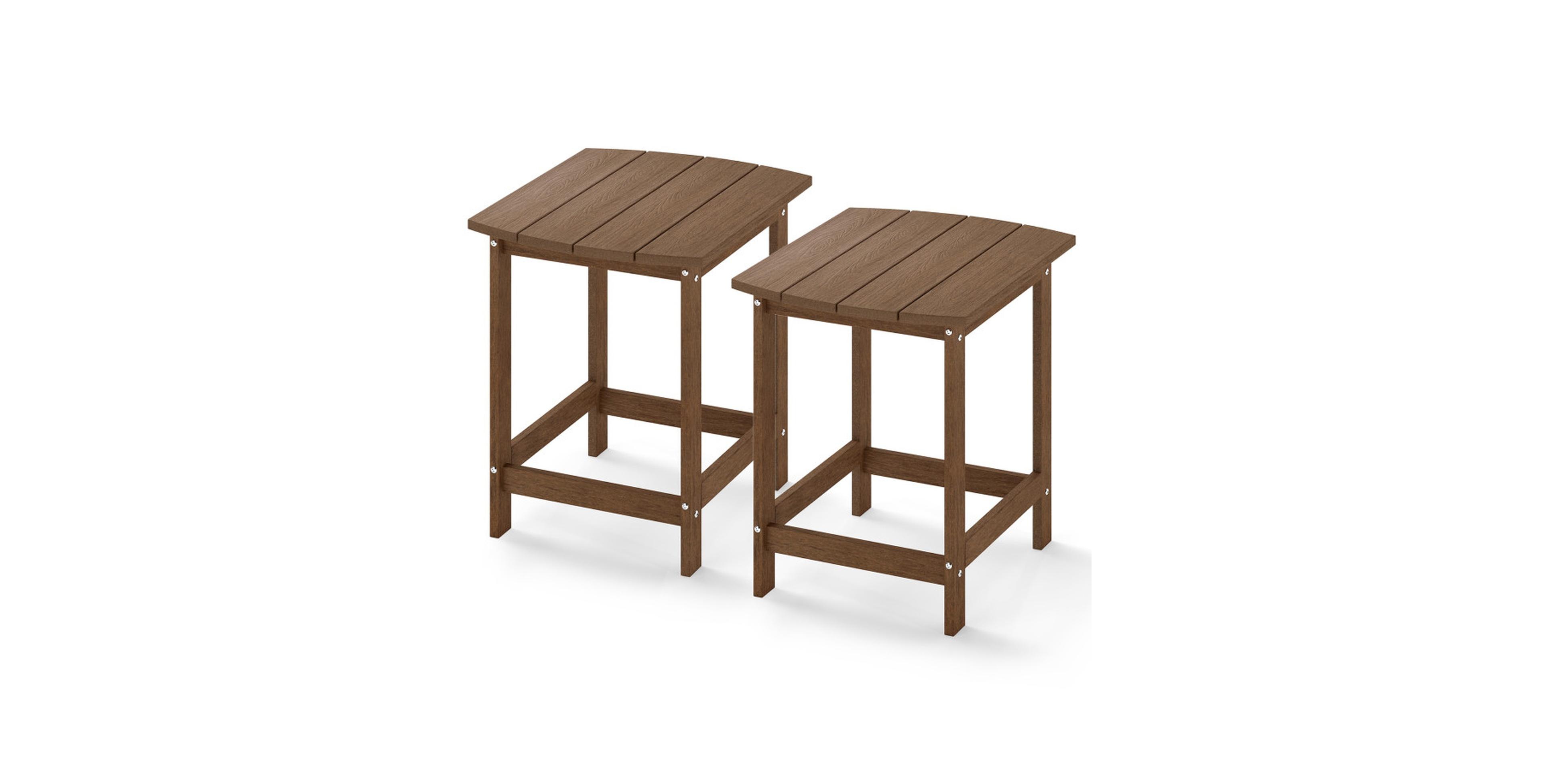 Gouun 18 Inch Set of 2 Hdpe Weather-Resistant Adirondack Outdoor Side Tables