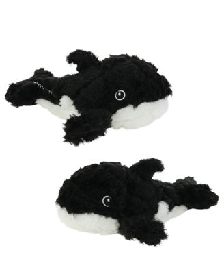 Jr Ocean Whale 2 Pack, Durable Plush Squeaky Dog Toy