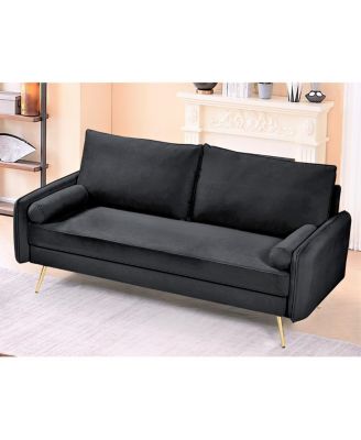 Mid-Century Modern Velvet Sofa with Legs