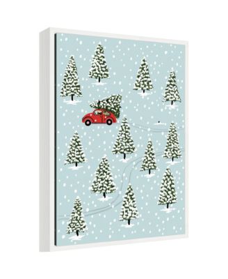 Sylvie Framed Canvas Christmas Tree Hunt by Bex Morley Design