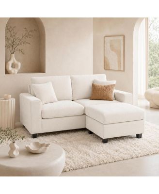 Chenille L-shaped sofa
