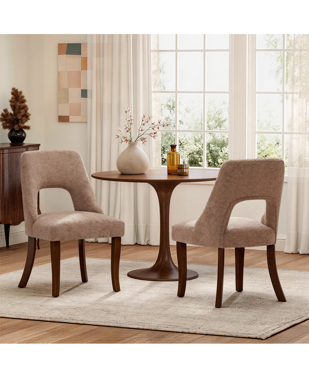 Streamdale Furniture Chenille Upholstered Dining Chairs