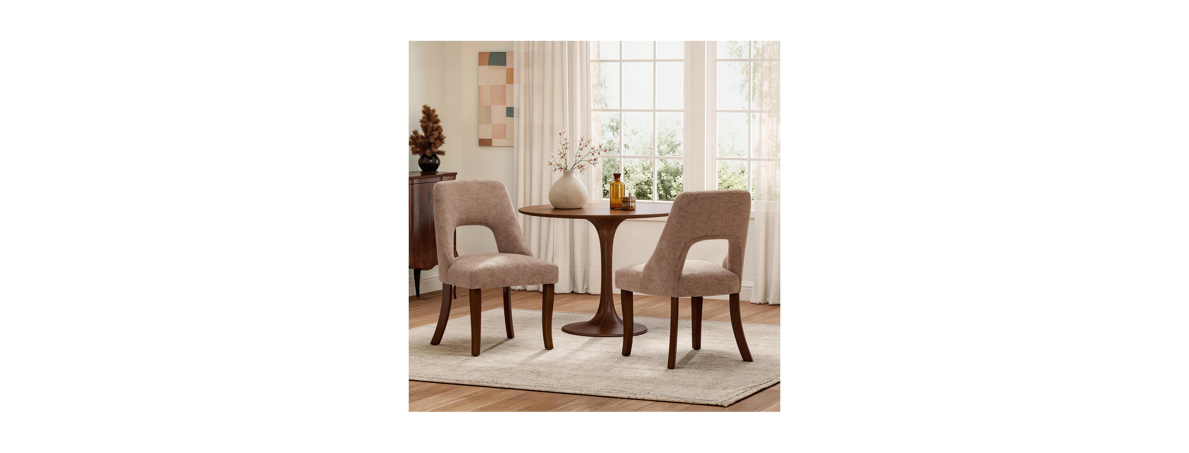 Streamdale Furniture Chenille Upholstered Dining Chairs