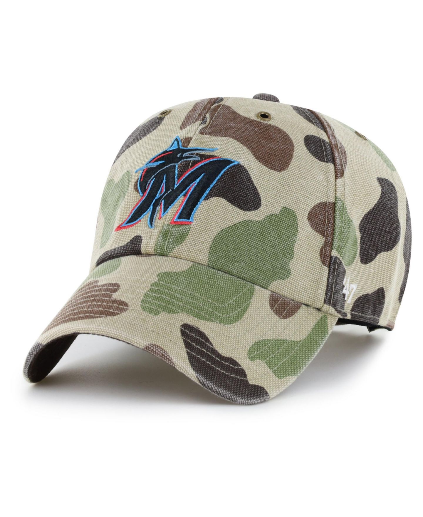 Мужская кепка '47 Brand Camo Miami Marlins Duck Camo Clean Up Adjustable Hat — фото 1