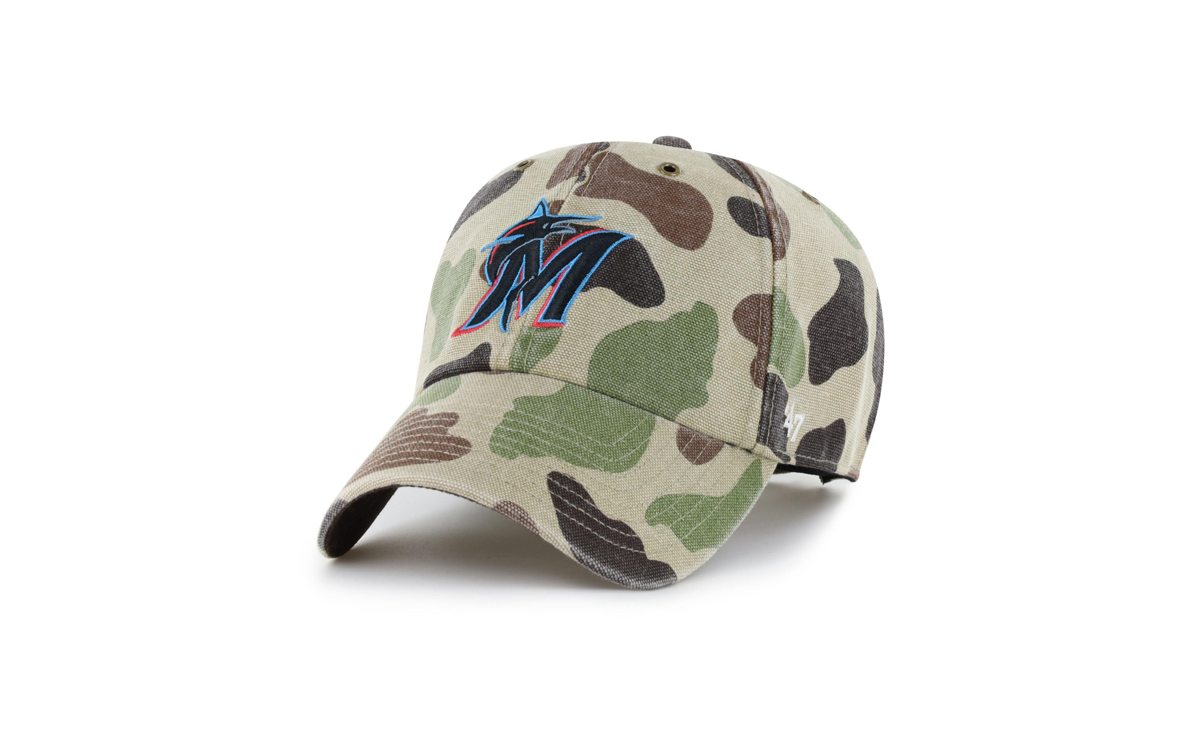 '47 Brand Men's Camo Miami Marlins Duck Camo Clean Up Adjustable Hat