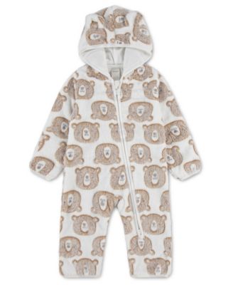 Baby Boys' Sherpa Hooded Zip-Up Pramsuit