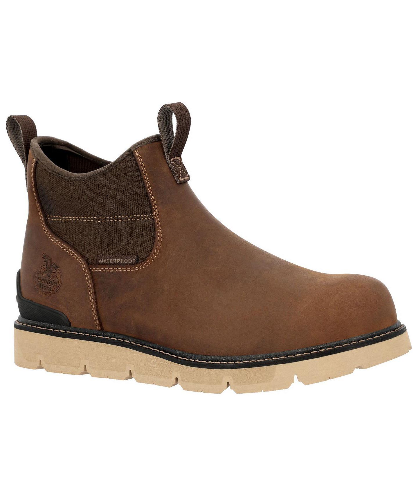 Мужские ботинки GEORGIA BOOT Carbon Flex Wedge Chelsea Work Boot, цвет: Коричневый — фото 6