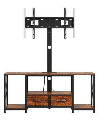 47 Inch Media Console with Swivel Mount for 32 to 75 Inch Screens and Built In Outlets