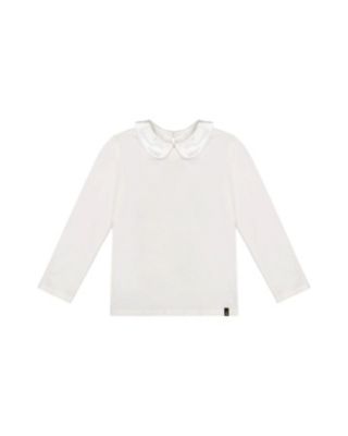 Toddler Girls Girl(2T-5T)Cotton T-Shirt with Peter Pan Collar