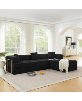 108" Modular L Shape Cloud Sofa with Deep Seats and Chaise