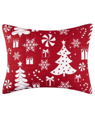 Peppermint Party Woven Holiday Pillow Sham, Standard