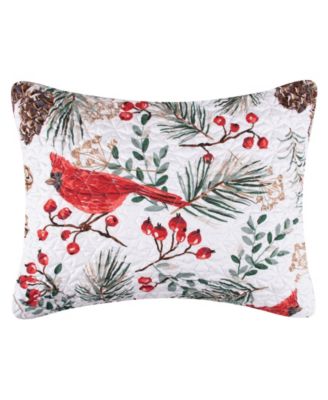Cardinal Plaid Holiday Quilted Pillow Shams