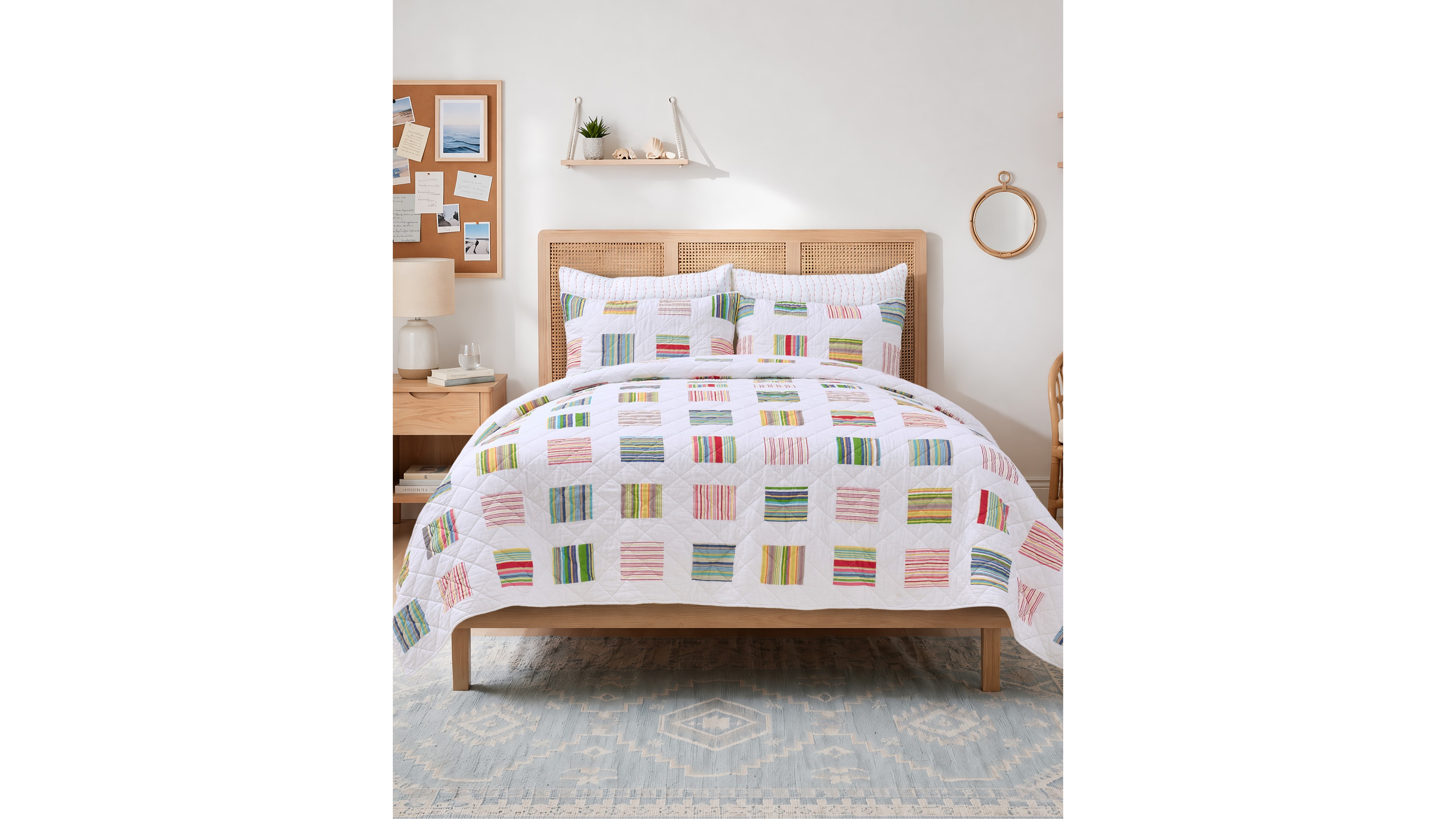 Greenland Home Fashions Sailor Modern Cotton 3-Piece Quilt Set, Full/Queen