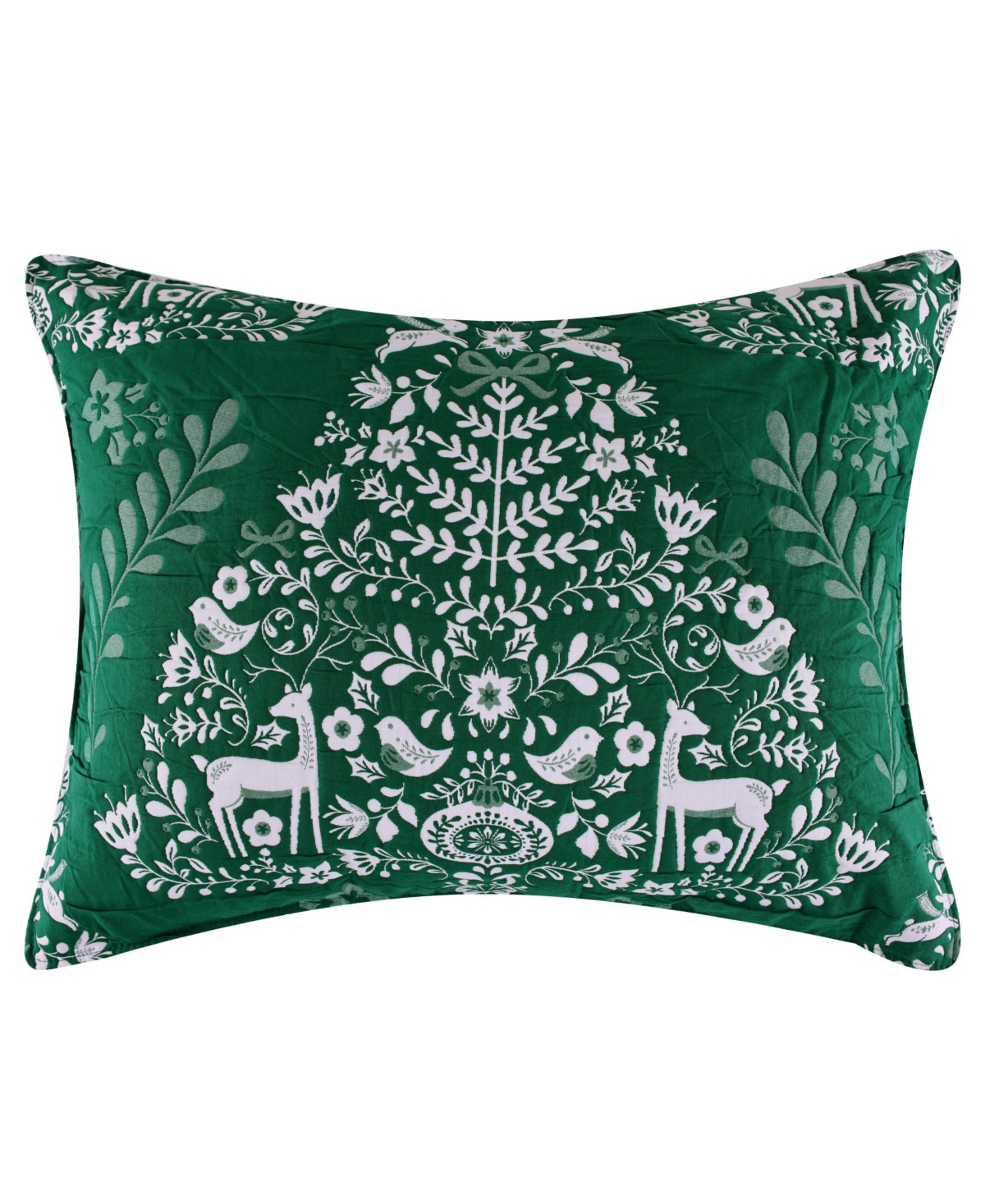 Greenland Home Fashions Noella Christmas Tree Holiday Pillow Sham, King