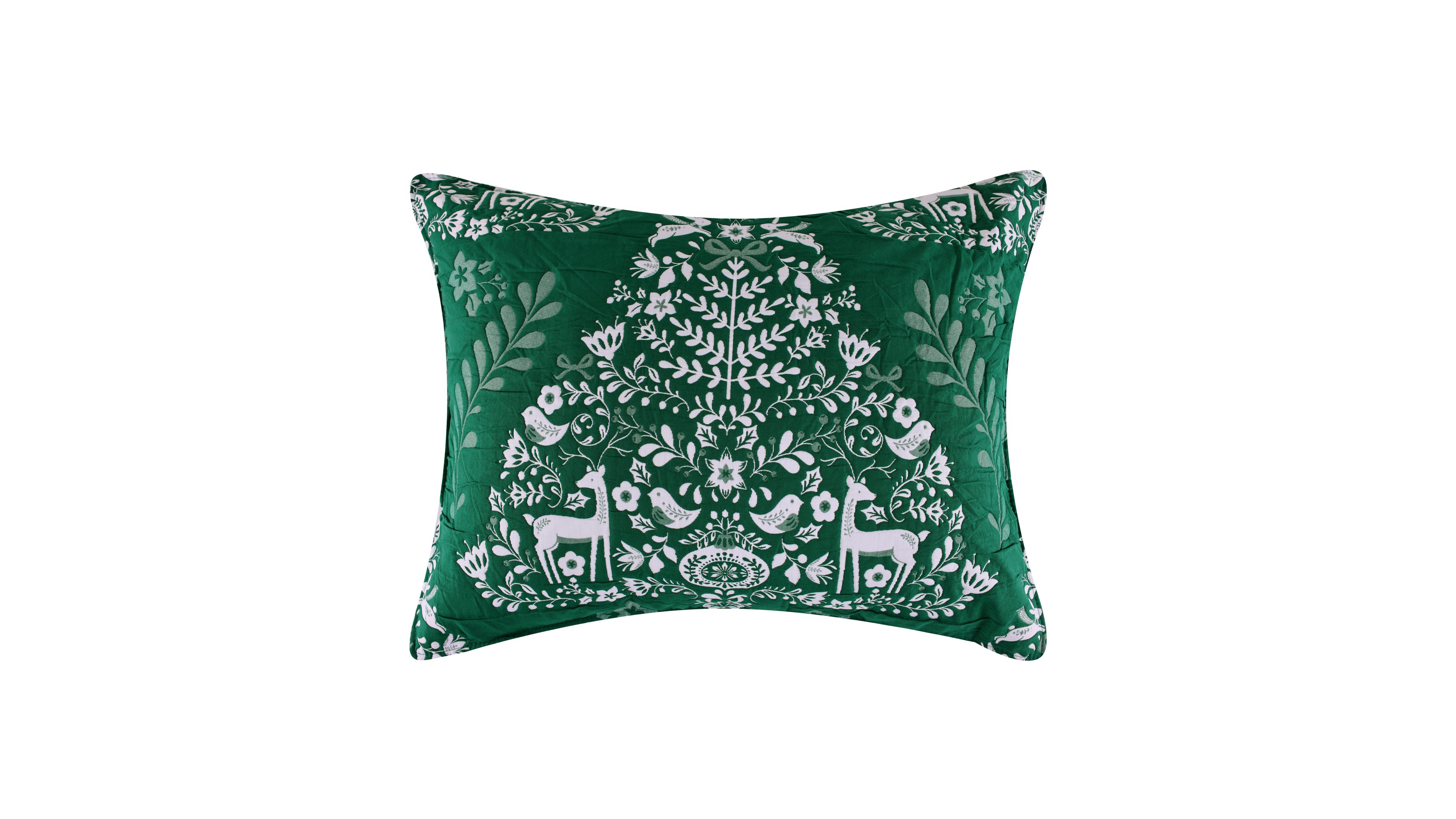 Greenland Home Fashions Noella Christmas Tree Holiday Pillow Sham, King