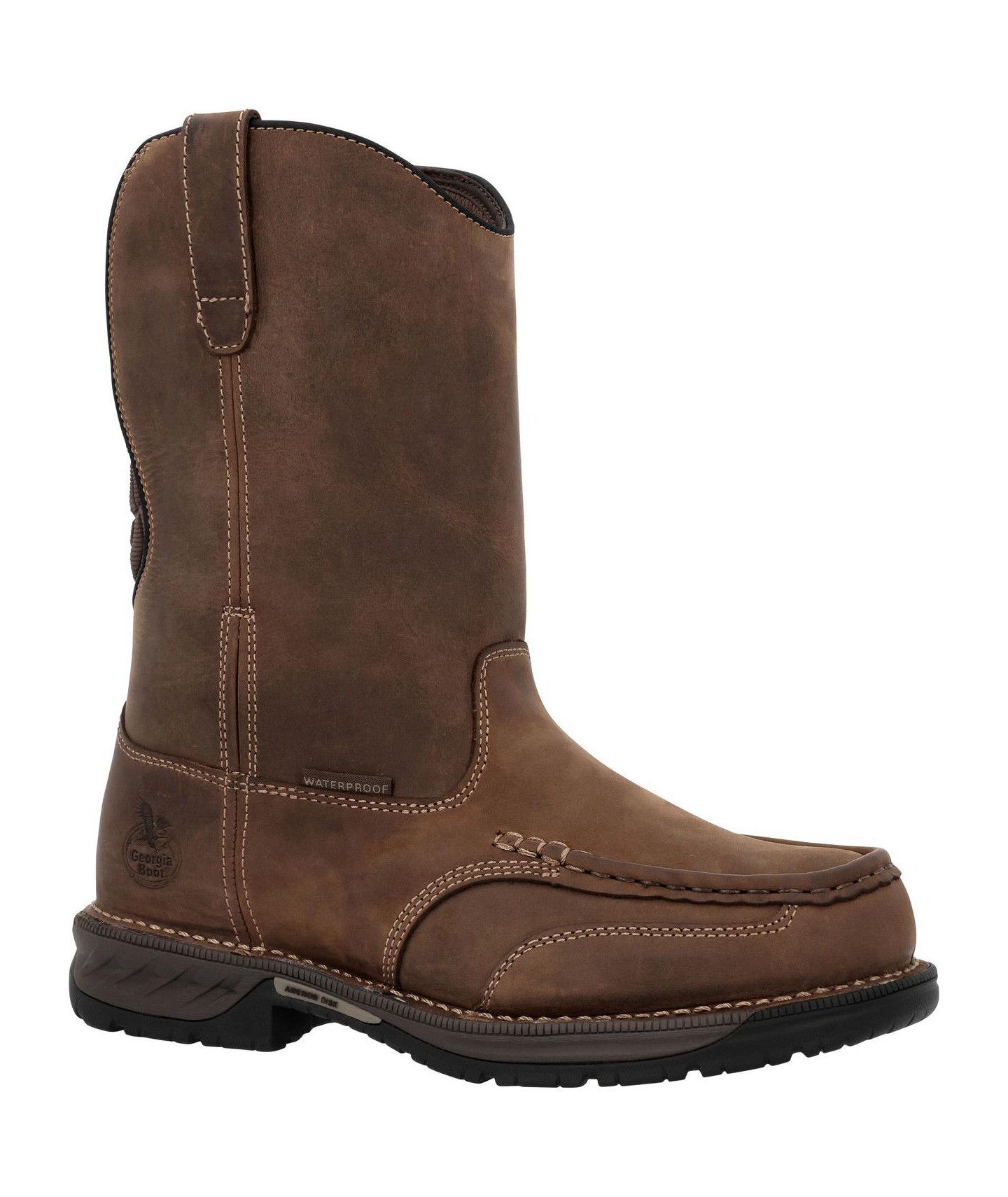 Мужские ботинки GEORGIA BOOT Athens 360 11" Pull-On Waterproof Moc-Toe Nano Composite Toe Work, цвет: Коричневый — фото 3