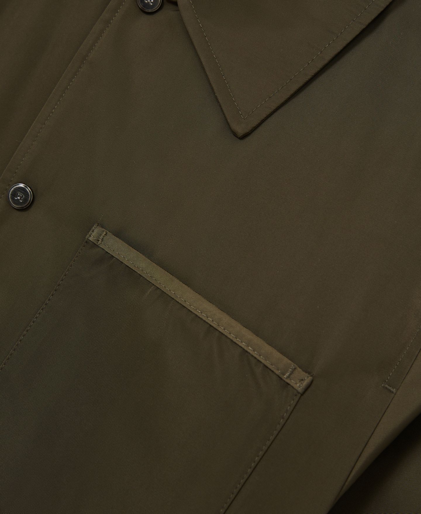 Мужская рубашка REISS Long Sleeve Classic-Fit Overshirt, цвет: Тёмный зелёный — фото 4