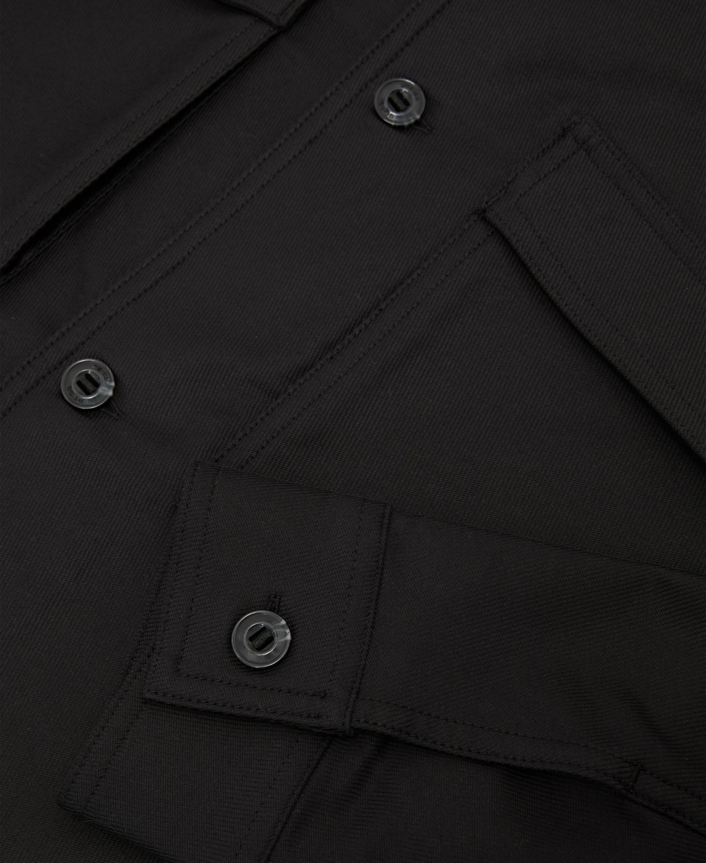 Мужская рубашка REISS Tracer Cotton-Blend Overshirt, цвет: Чёрный — фото 3