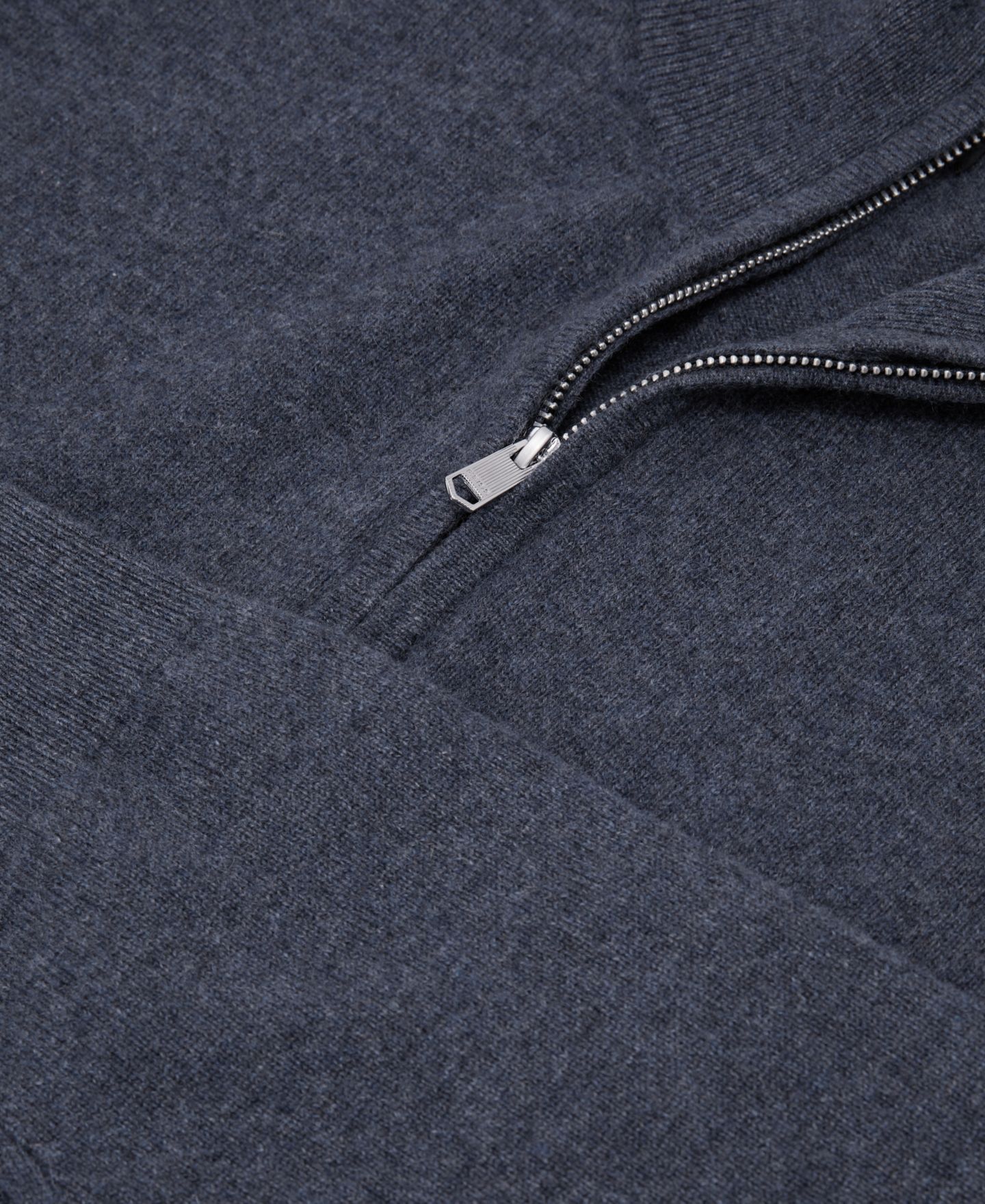 Мужской свитер REISS Royal Half-Zip Cashmere, цвет: Джинсовый меланжевый — фото 3