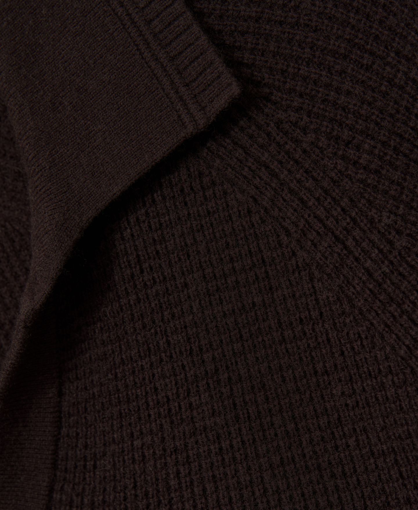 Мужской свитер REISS Spence Open-Collar Textured-Knit, цвет: Шоколадный коричневый — фото 3