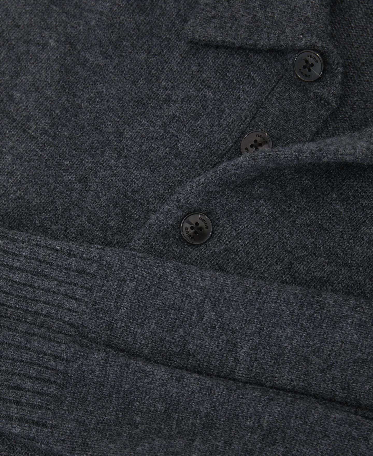 Мужской свитер REISS County Wool-Blend Half-Button, цвет: Серый — фото 4