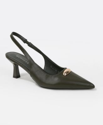 Makenna Gold-Tone Accent Slingback Heels